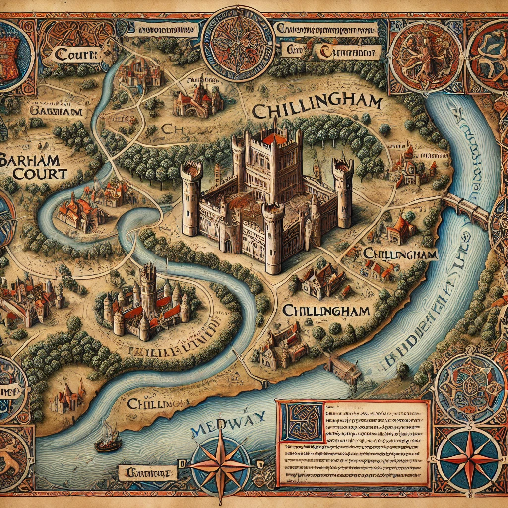 Map of 12th Century Kent